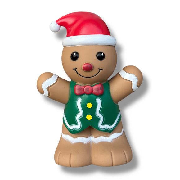 Merry & Bright Gingerbread XL Squeaky Dog Toy Tan Christmas Holiday Play Toss - Picture 2 of 4